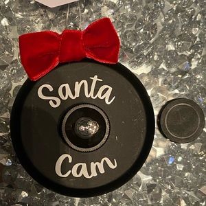 3"Santas Cam Black Disc Ornament & Letter From North Pole,real lens,Personalized